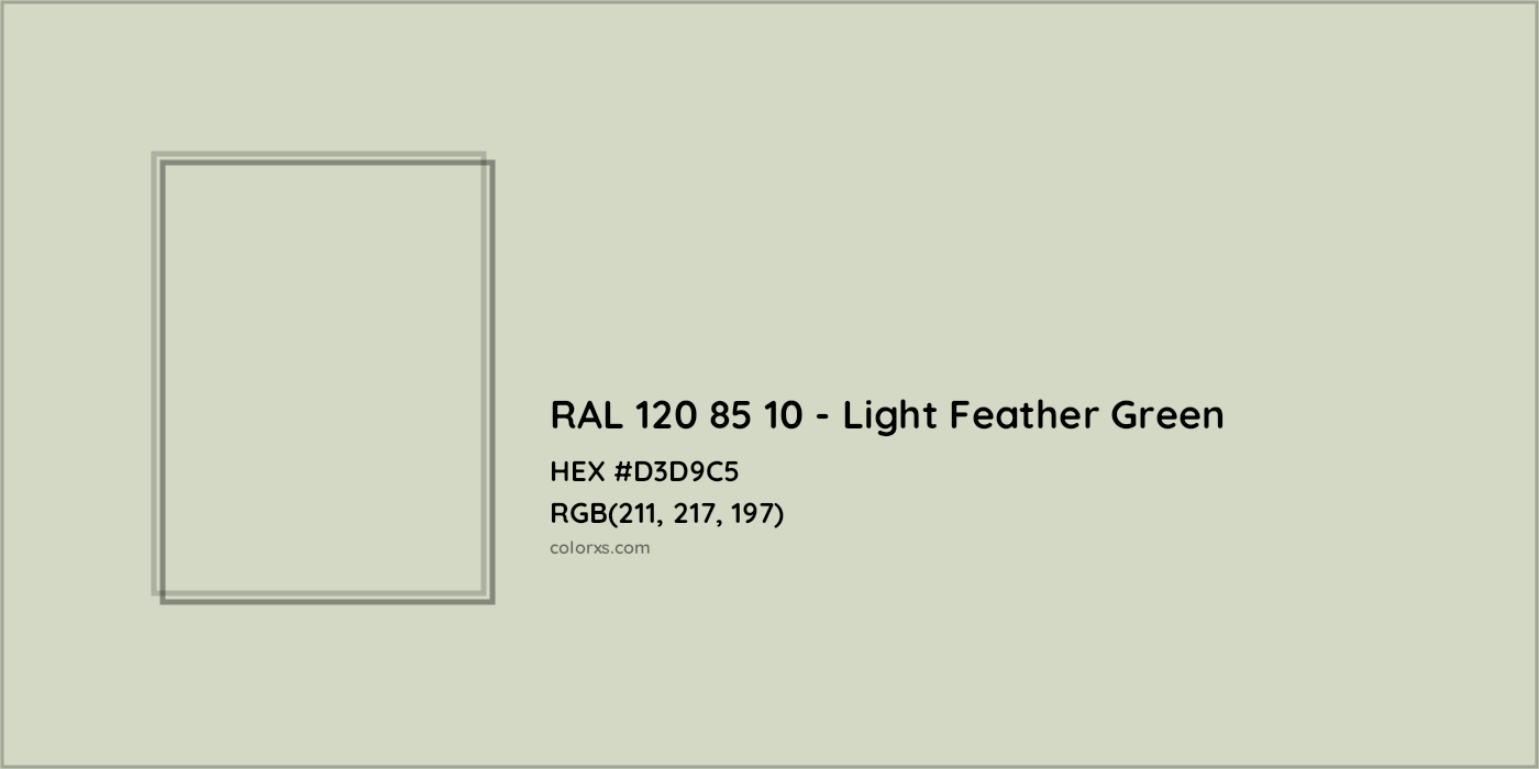 HEX #D3D9C5 RAL 120 85 10 - Light Feather Green CMS RAL Design - Color Code