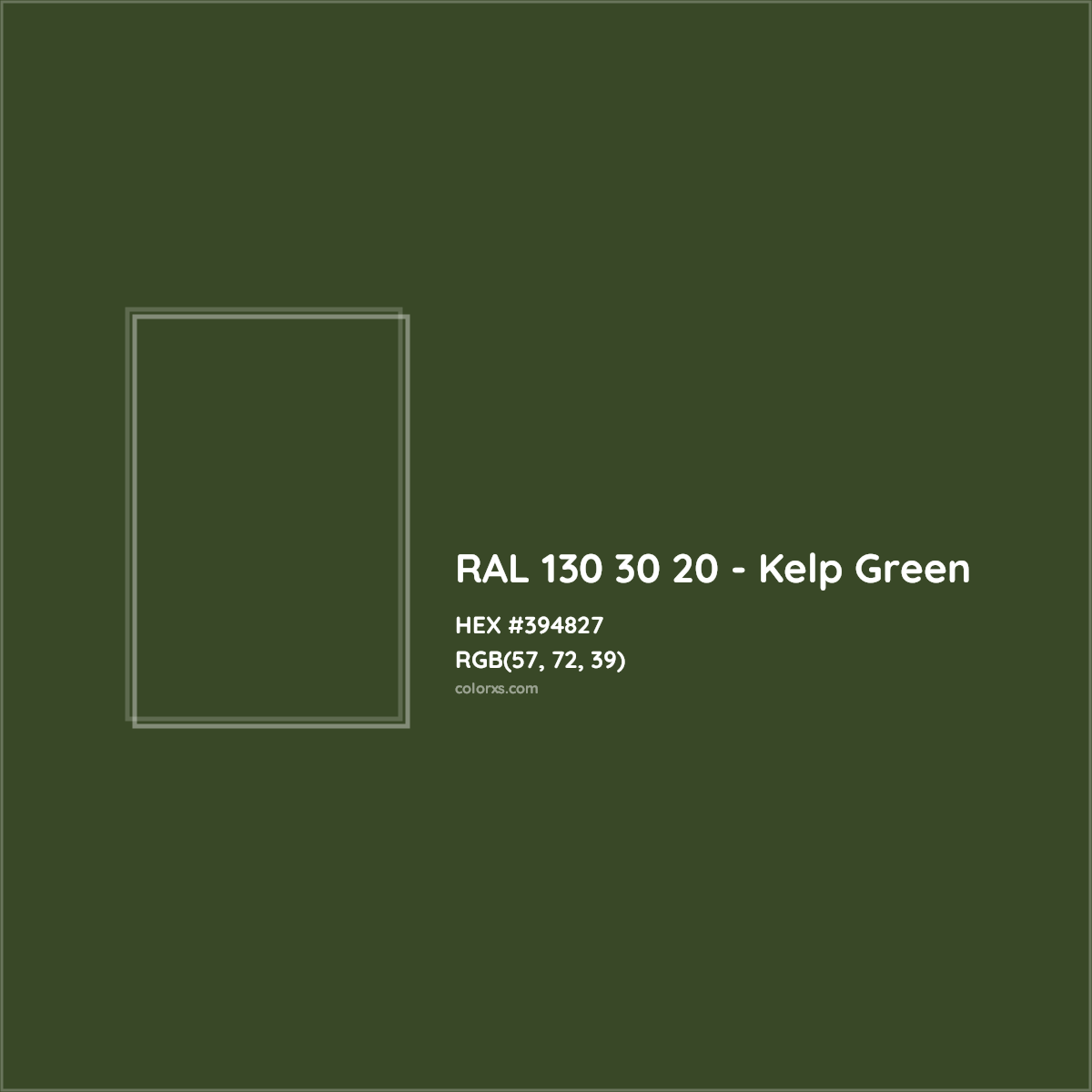 HEX #394827 RAL 130 30 20 - Kelp Green CMS RAL Design - Color Code