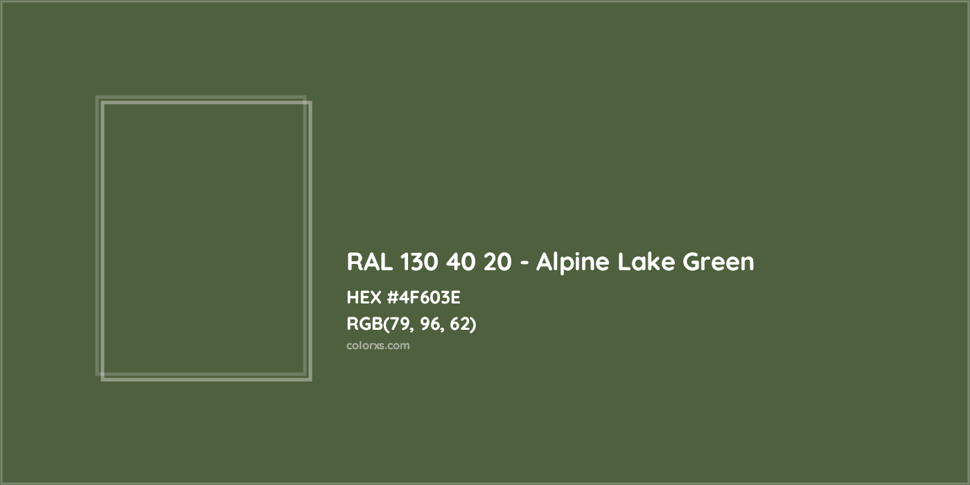 HEX #4F603E RAL 130 40 20 - Alpine Lake Green CMS RAL Design - Color Code