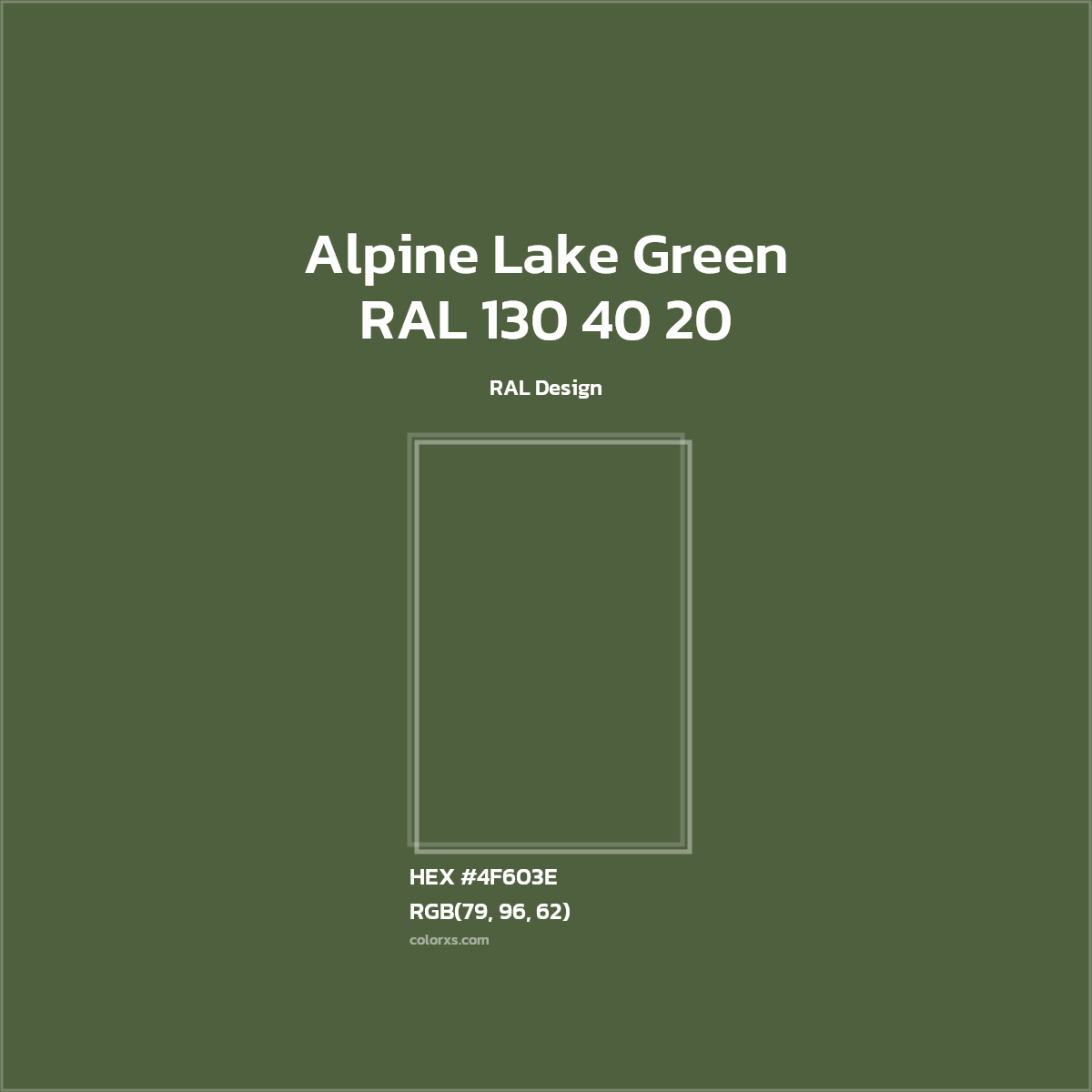 HEX #4F603E RAL 130 40 20 - Alpine Lake Green CMS RAL Design - Color Code