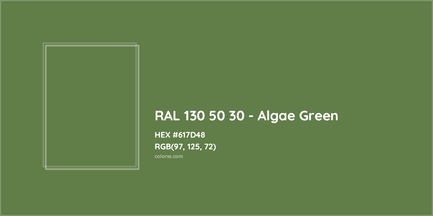 HEX #617D48 RAL 130 50 30 - Algae Green CMS RAL Design - Color Code