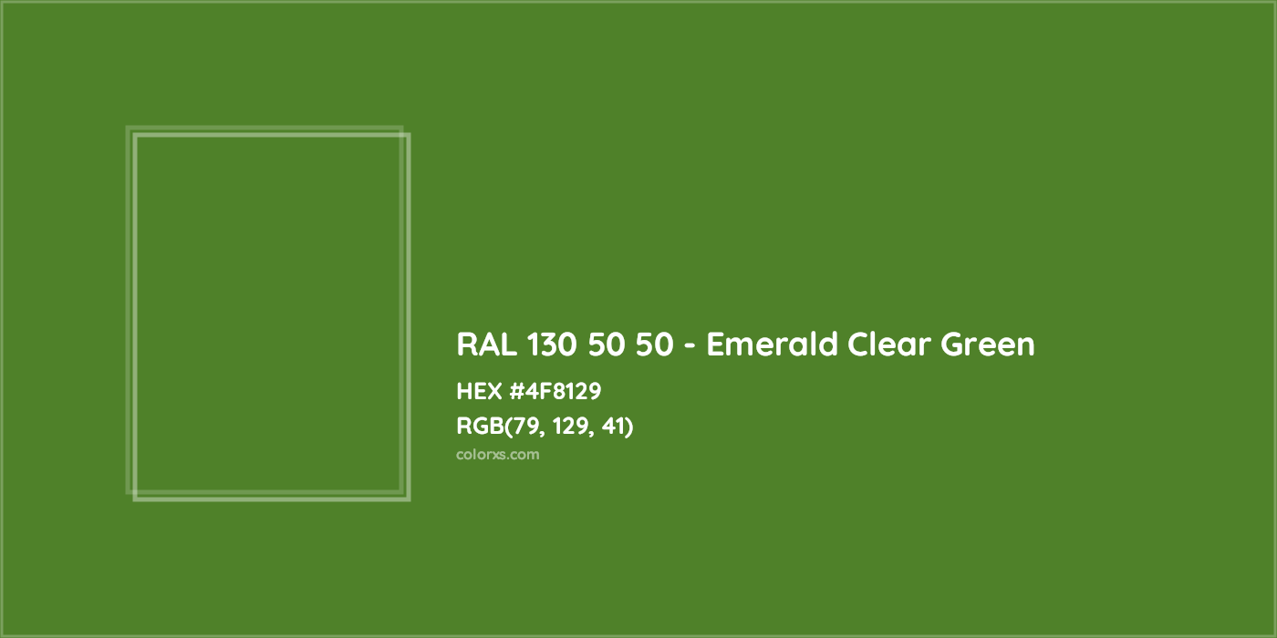 HEX #4F8129 RAL 130 50 50 - Emerald Clear Green CMS RAL Design - Color Code