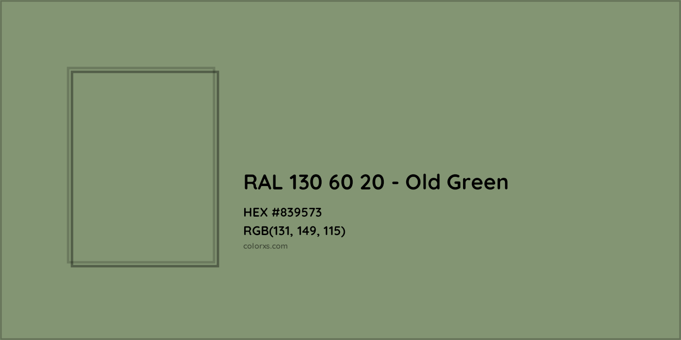 HEX #839573 RAL 130 60 20 - Old Green CMS RAL Design - Color Code