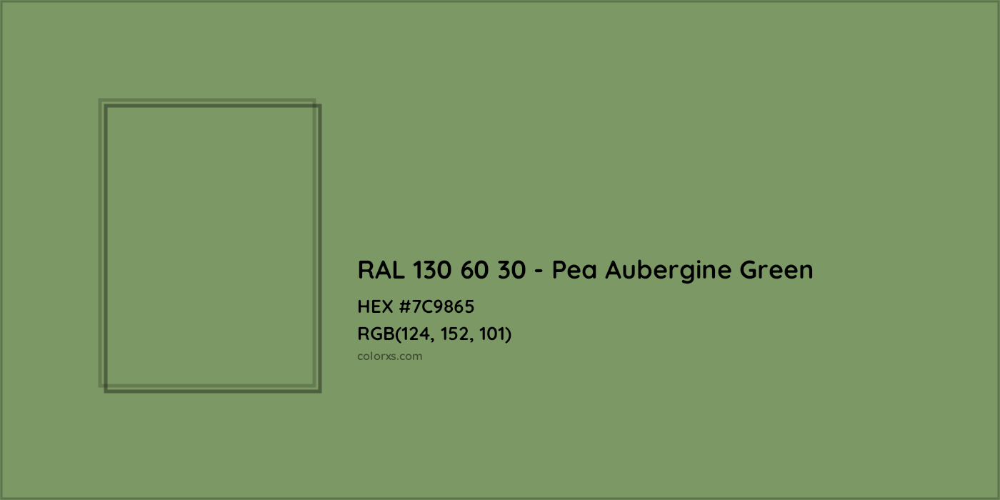 HEX #7C9865 RAL 130 60 30 - Pea Aubergine Green CMS RAL Design - Color Code