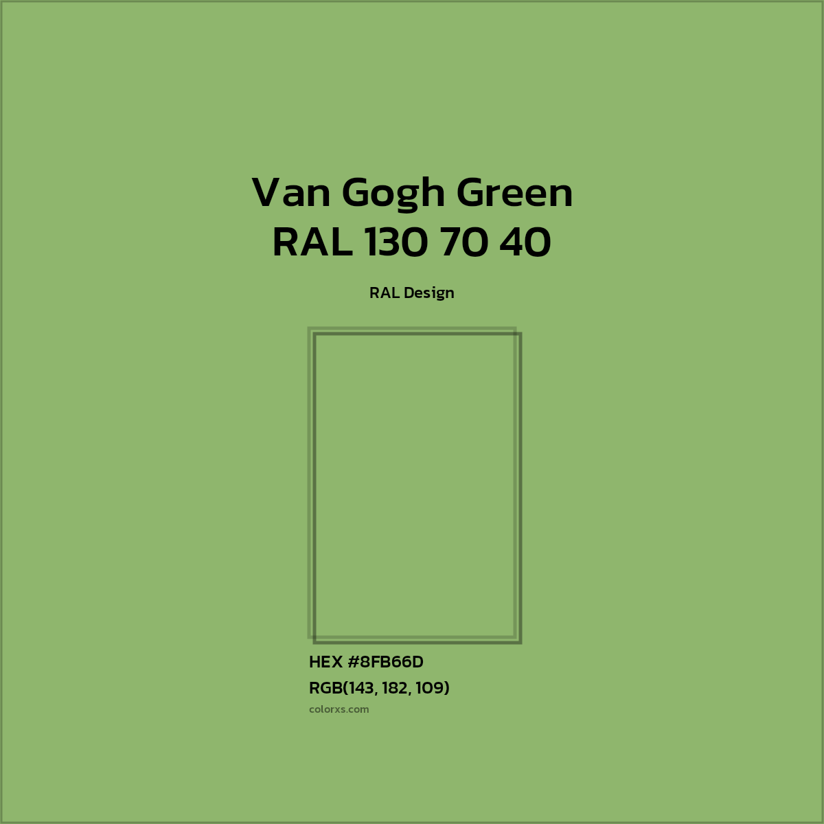 HEX #8FB66D RAL 130 70 40 - Van Gogh Green CMS RAL Design - Color Code