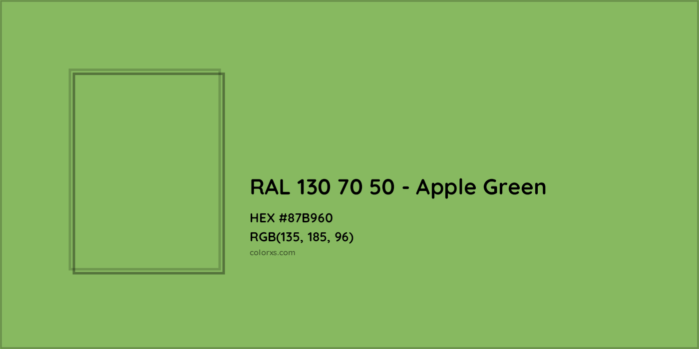 HEX #87B960 RAL 130 70 50 - Apple Green CMS RAL Design - Color Code