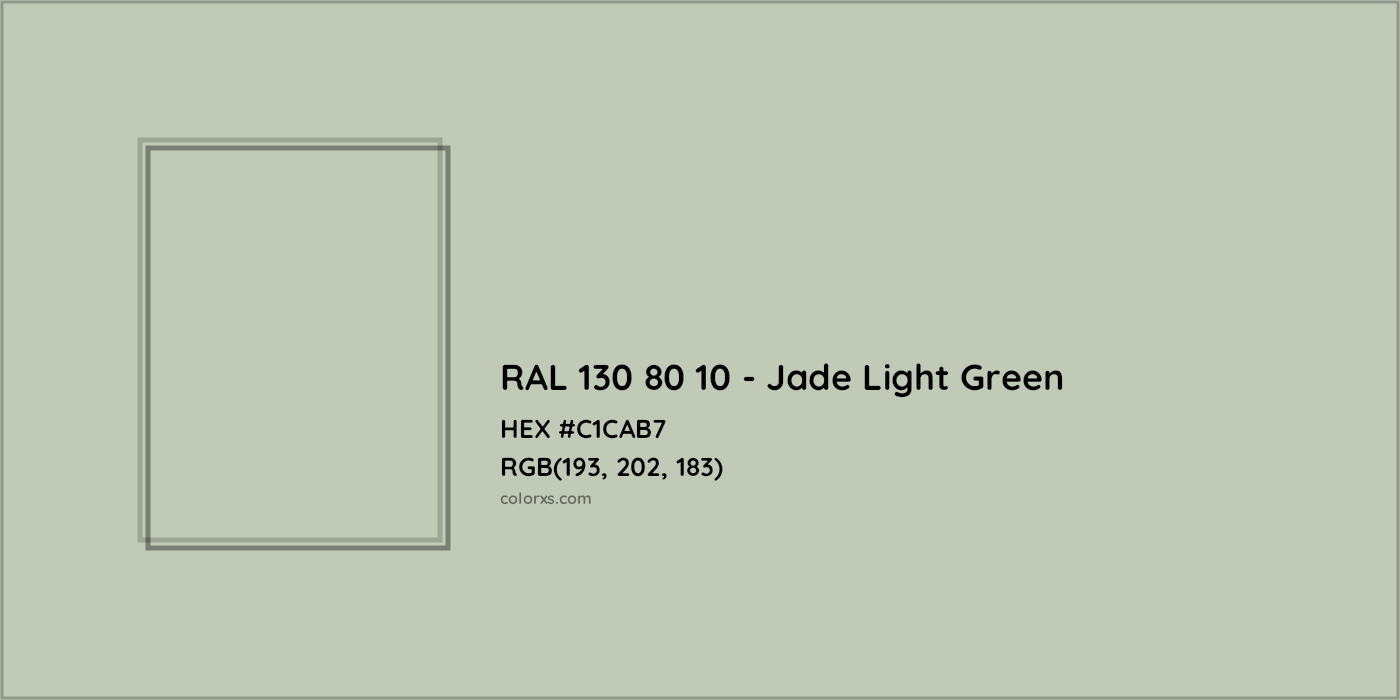 HEX #C1CAB7 RAL 130 80 10 - Jade Light Green CMS RAL Design - Color Code