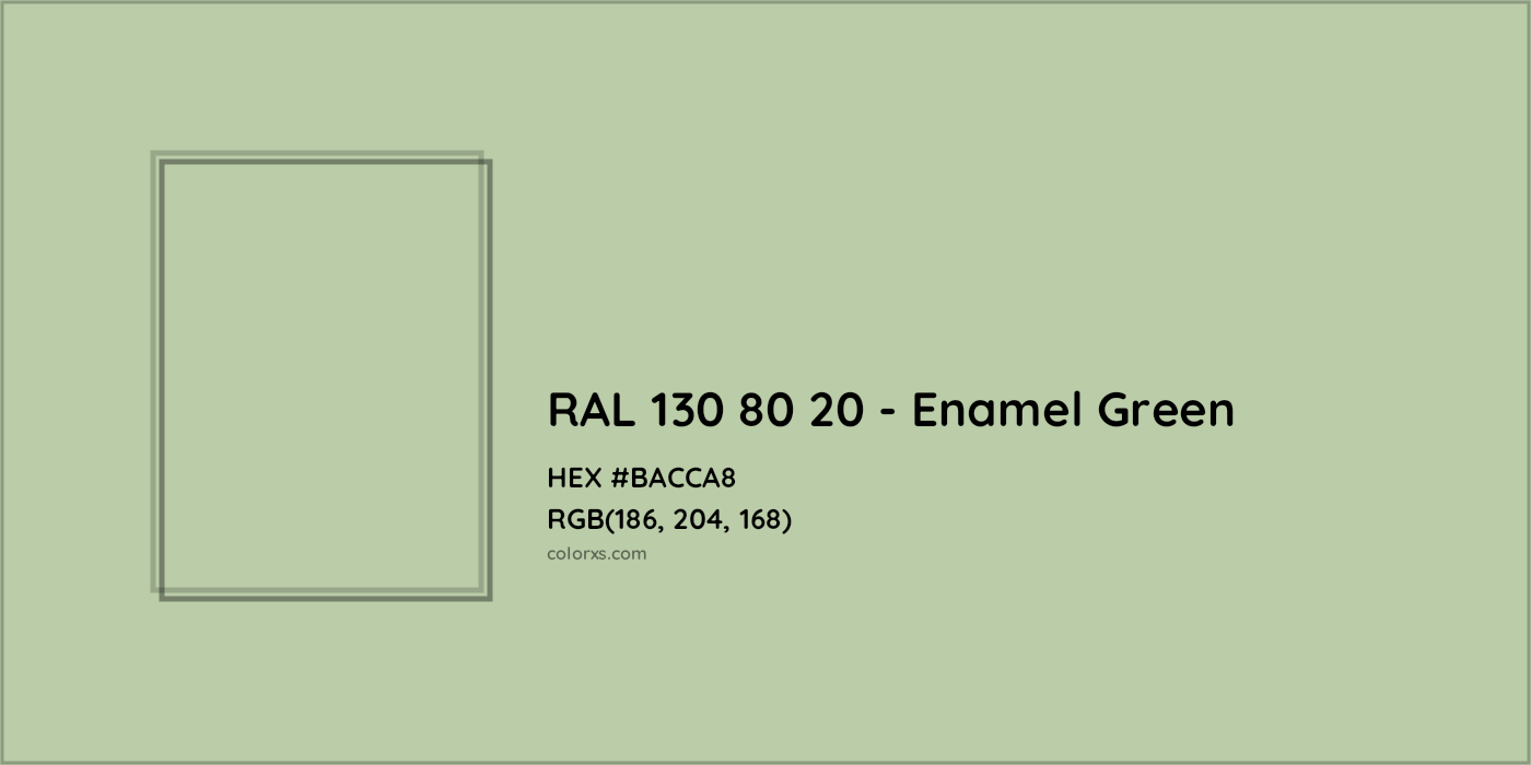 HEX #BACCA8 RAL 130 80 20 - Enamel Green CMS RAL Design - Color Code