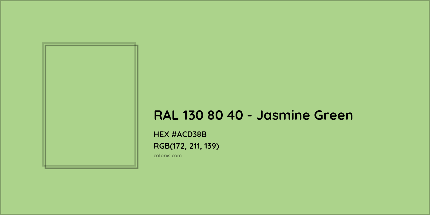 HEX #ACD38B RAL 130 80 40 - Jasmine Green CMS RAL Design - Color Code