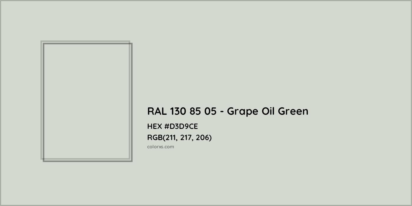 HEX #D3D9CE RAL 130 85 05 - Grape Oil Green CMS RAL Design - Color Code
