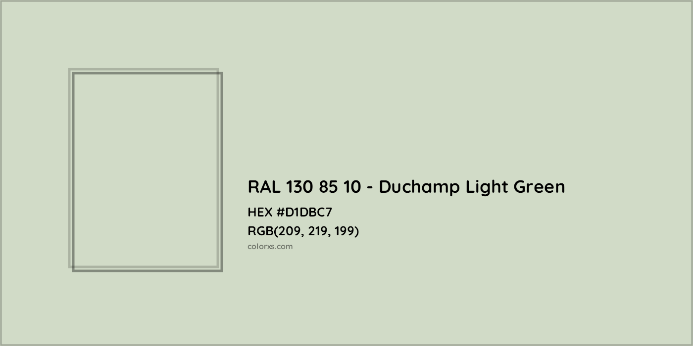HEX #D1DBC7 RAL 130 85 10 - Duchamp Light Green CMS RAL Design - Color Code