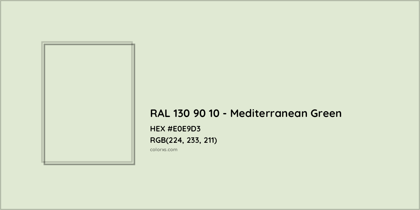 HEX #E0E9D3 RAL 130 90 10 - Mediterranean Green CMS RAL Design - Color Code