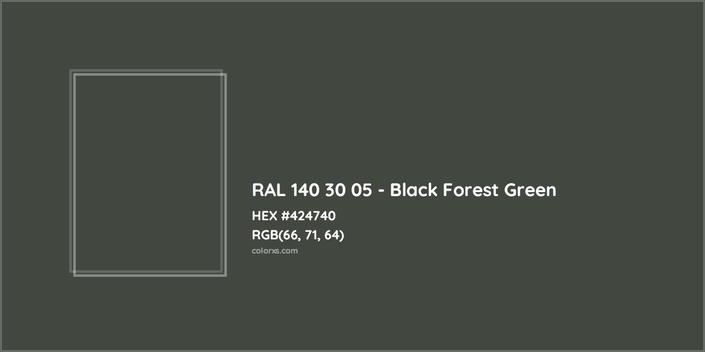HEX #424740 RAL 140 30 05 - Black Forest Green CMS RAL Design - Color Code