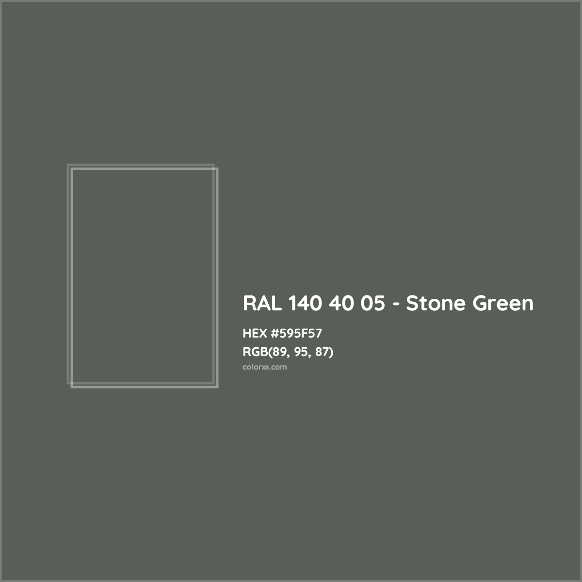 HEX #595F57 RAL 140 40 05 - Stone Green CMS RAL Design - Color Code