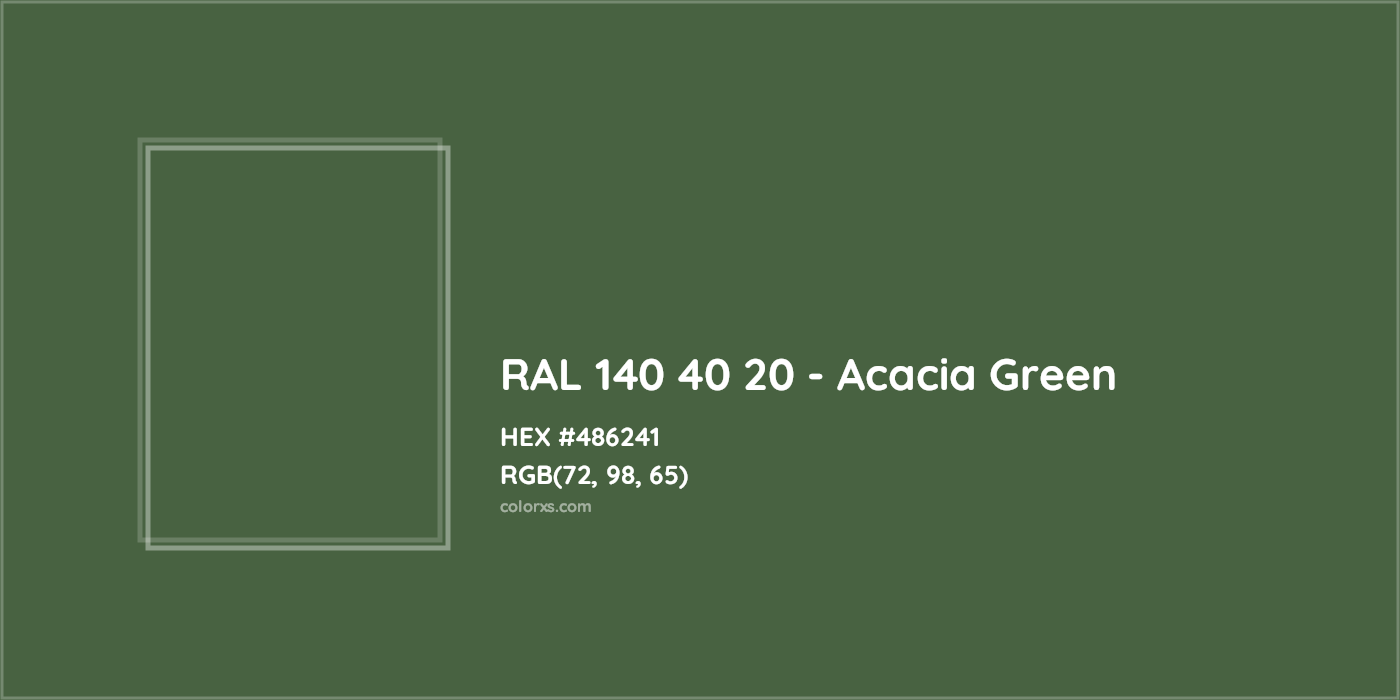 HEX #486241 RAL 140 40 20 - Acacia Green CMS RAL Design - Color Code