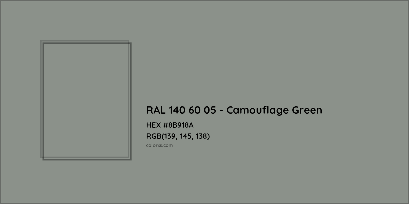 HEX #8B918A RAL 140 60 05 - Camouflage Green CMS RAL Design - Color Code