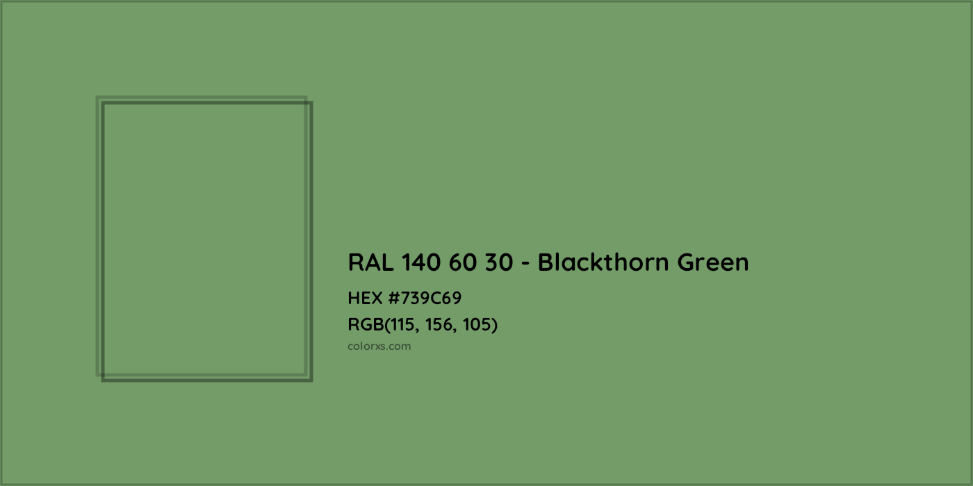 HEX #739C69 RAL 140 60 30 - Blackthorn Green CMS RAL Design - Color Code