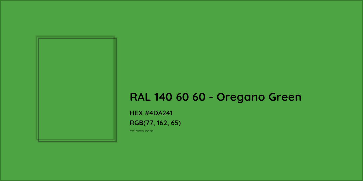 HEX #4DA241 RAL 140 60 60 - Oregano Green CMS RAL Design - Color Code