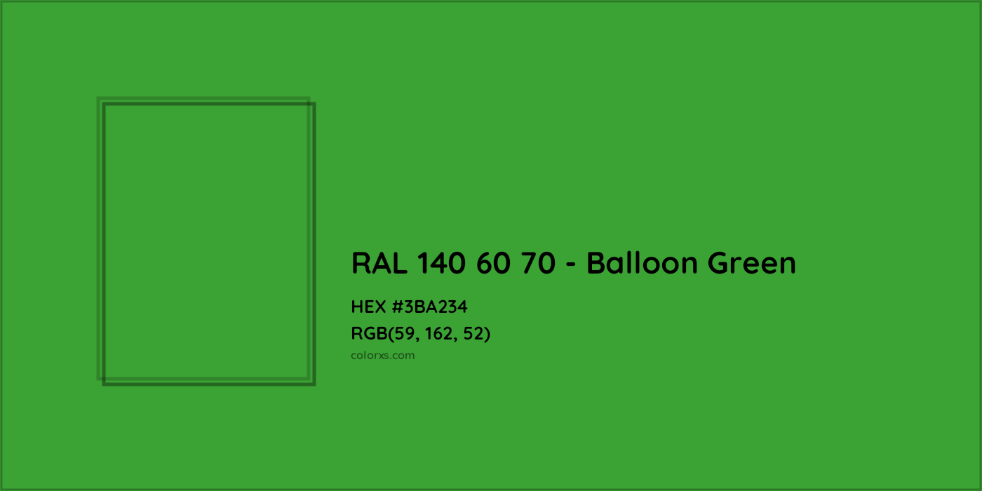 HEX #3BA234 RAL 140 60 70 - Balloon Green CMS RAL Design - Color Code