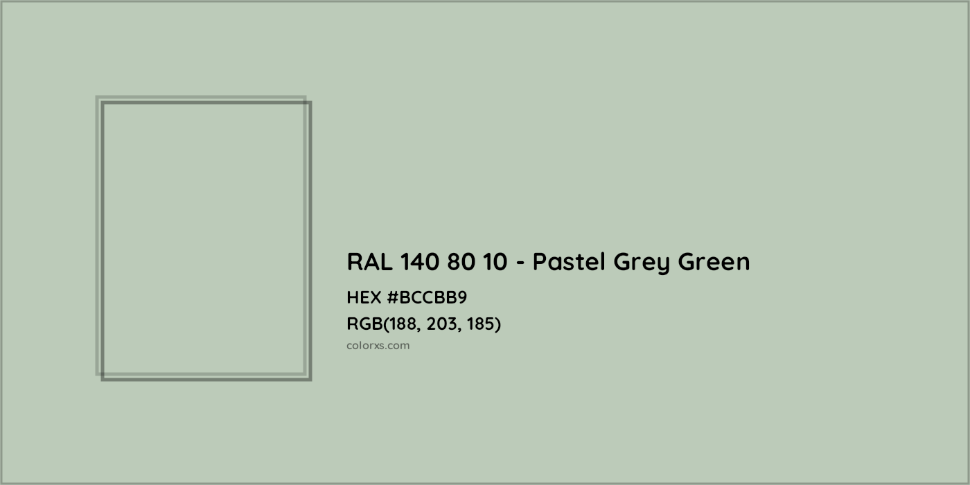 HEX #BCCBB9 RAL 140 80 10 - Pastel Grey Green CMS RAL Design - Color Code