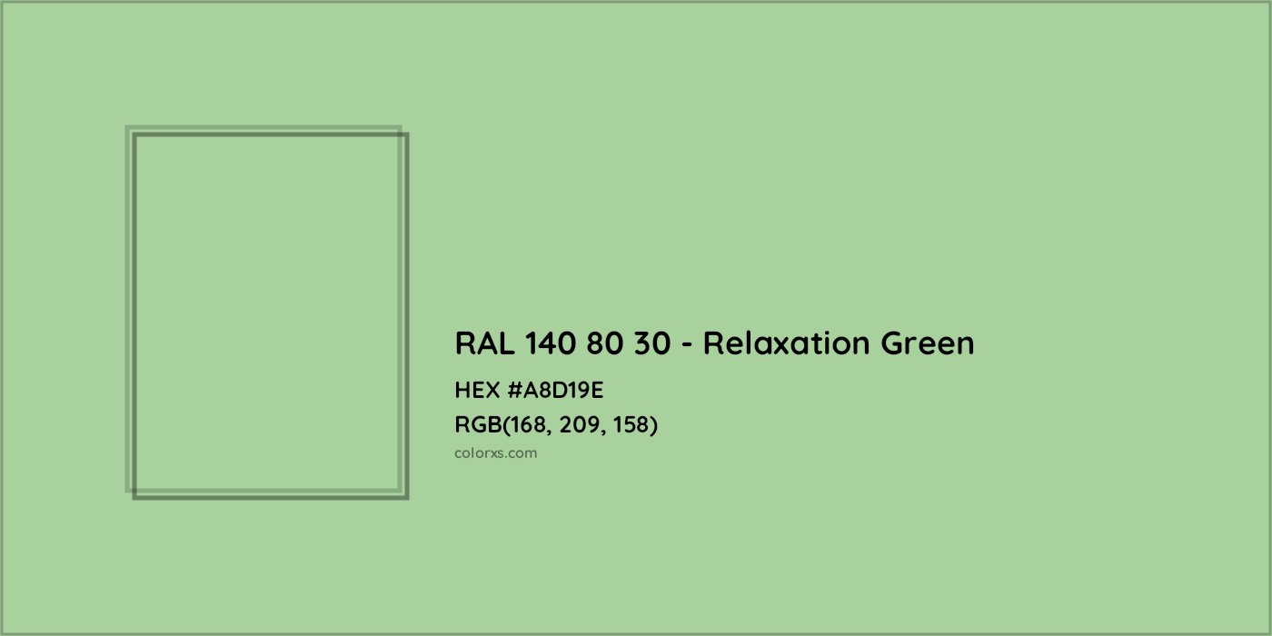 HEX #A8D19E RAL 140 80 30 - Relaxation Green CMS RAL Design - Color Code