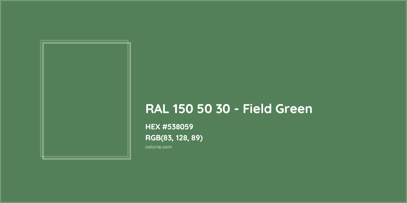 HEX #538059 RAL 150 50 30 - Field Green CMS RAL Design - Color Code
