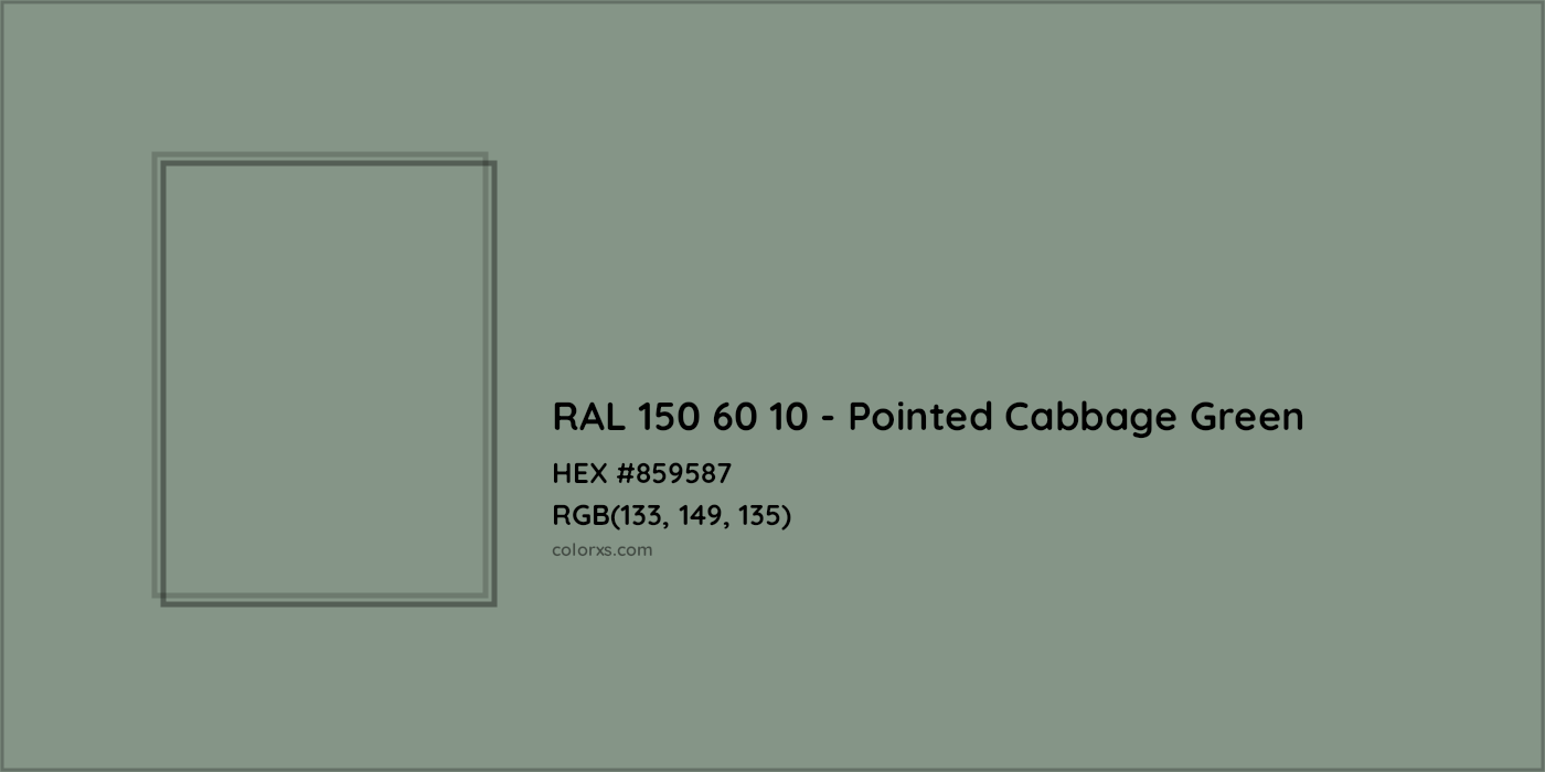 HEX #859587 RAL 150 60 10 - Pointed Cabbage Green CMS RAL Design - Color Code