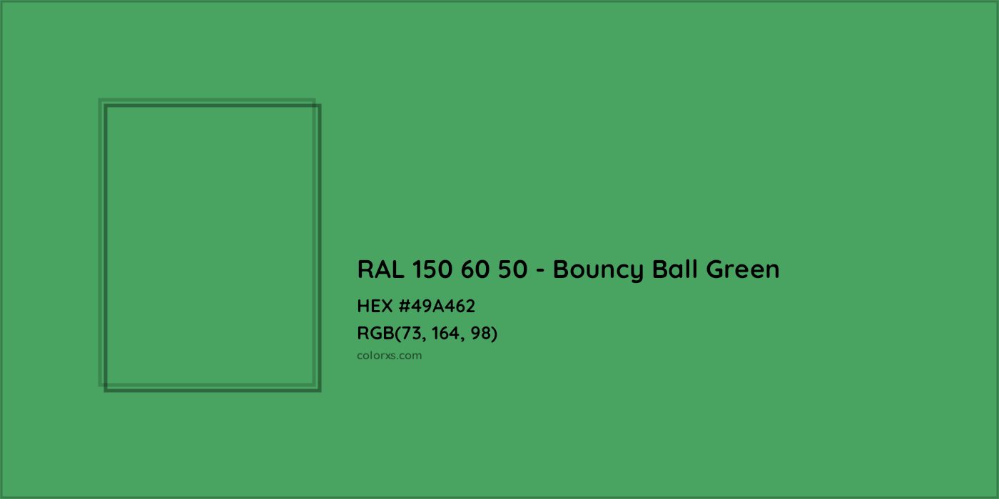 HEX #49A462 RAL 150 60 50 - Bouncy Ball Green CMS RAL Design - Color Code