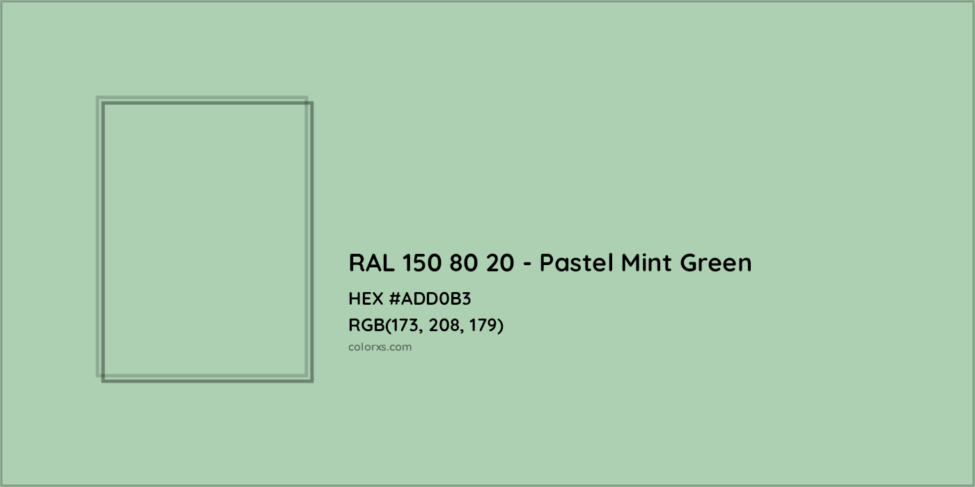 HEX #ADD0B3 RAL 150 80 20 - Pastel Mint Green CMS RAL Design - Color Code