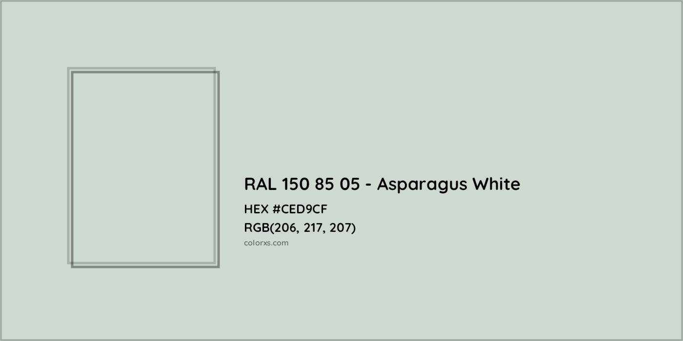 HEX #CED9CF RAL 150 85 05 - Asparagus White CMS RAL Design - Color Code