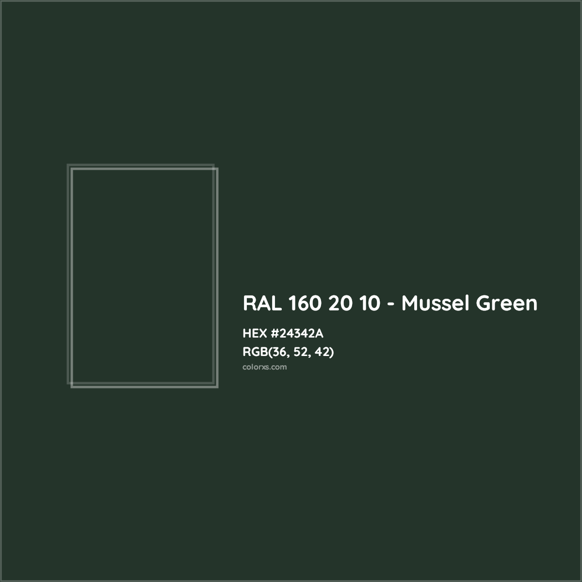 HEX #24342A RAL 160 20 10 - Mussel Green CMS RAL Design - Color Code