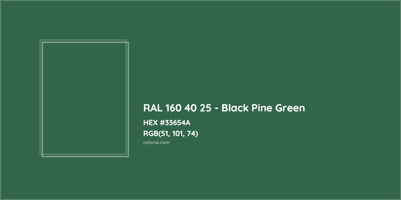 HEX #33654A RAL 160 40 25 - Black Pine Green CMS RAL Design - Color Code