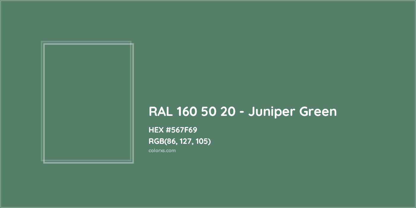 HEX #567F69 RAL 160 50 20 - Juniper Green CMS RAL Design - Color Code