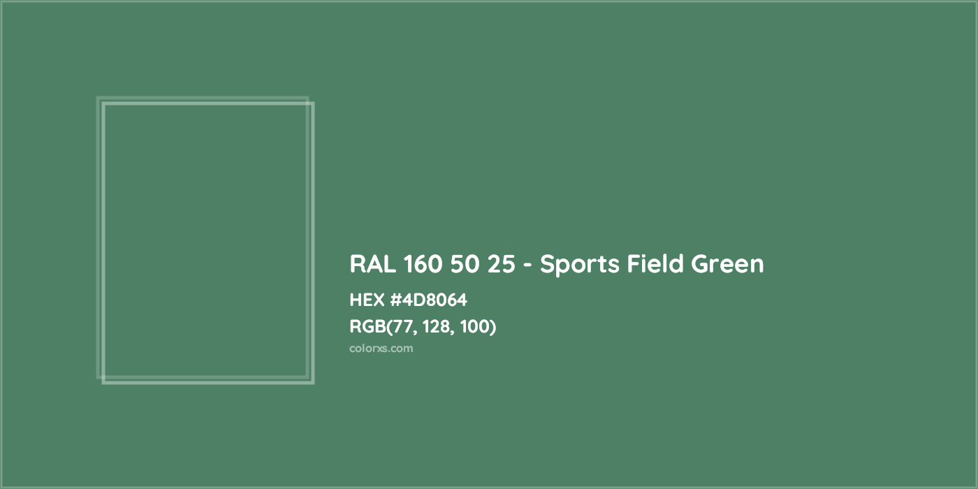 HEX #4D8064 RAL 160 50 25 - Sports Field Green CMS RAL Design - Color Code