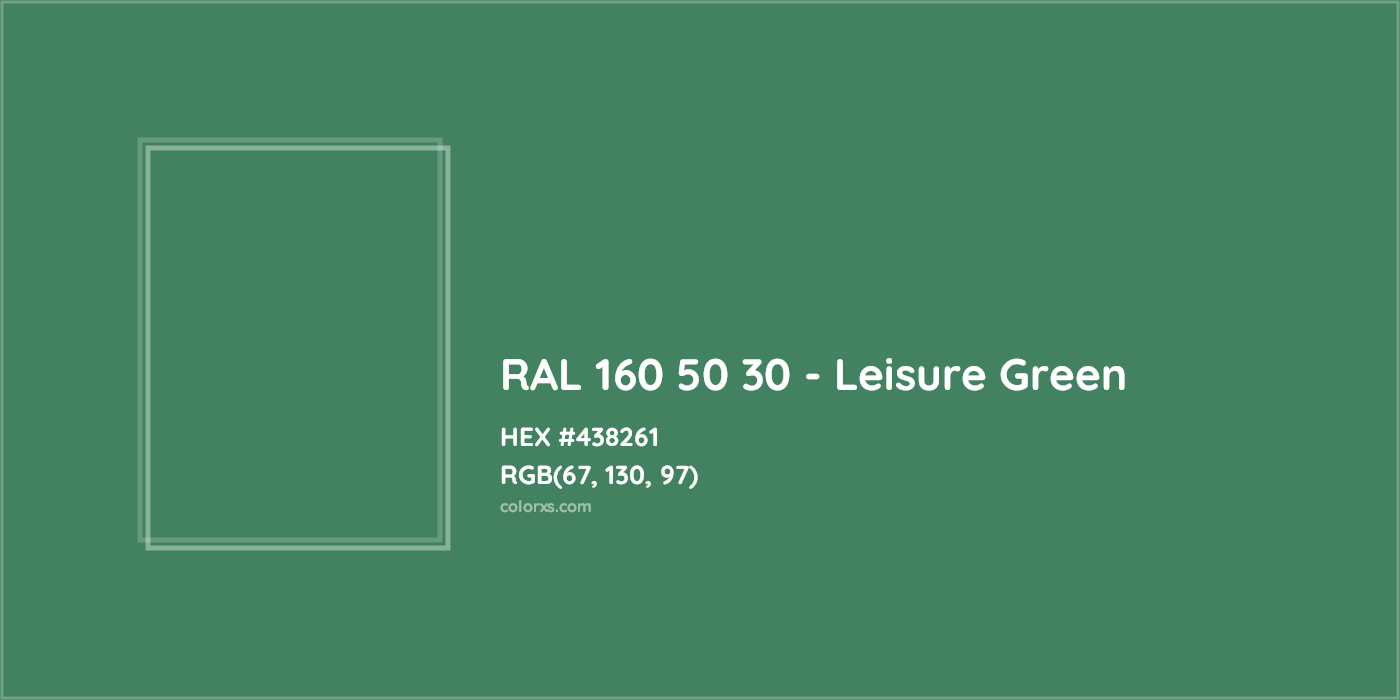 HEX #438261 RAL 160 50 30 - Leisure Green CMS RAL Design - Color Code