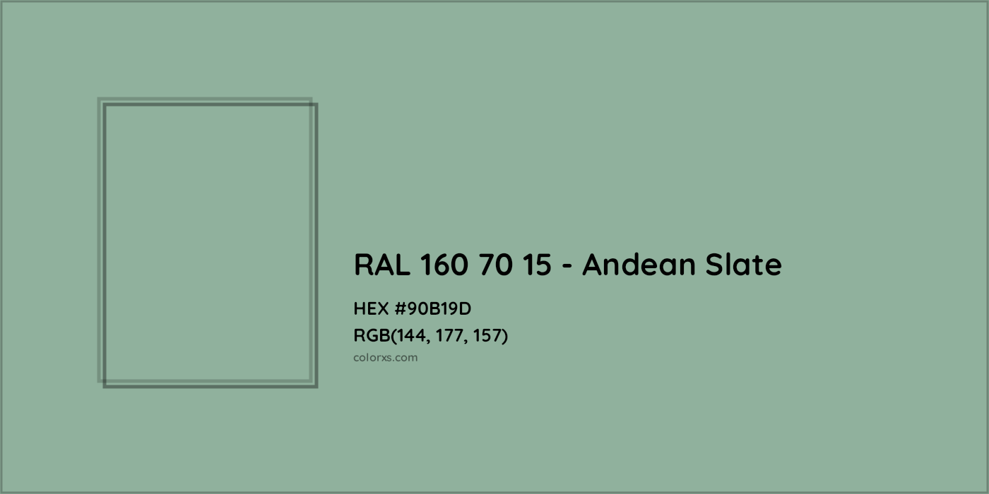 HEX #90B19D RAL 160 70 15 - Andean Slate CMS RAL Design - Color Code