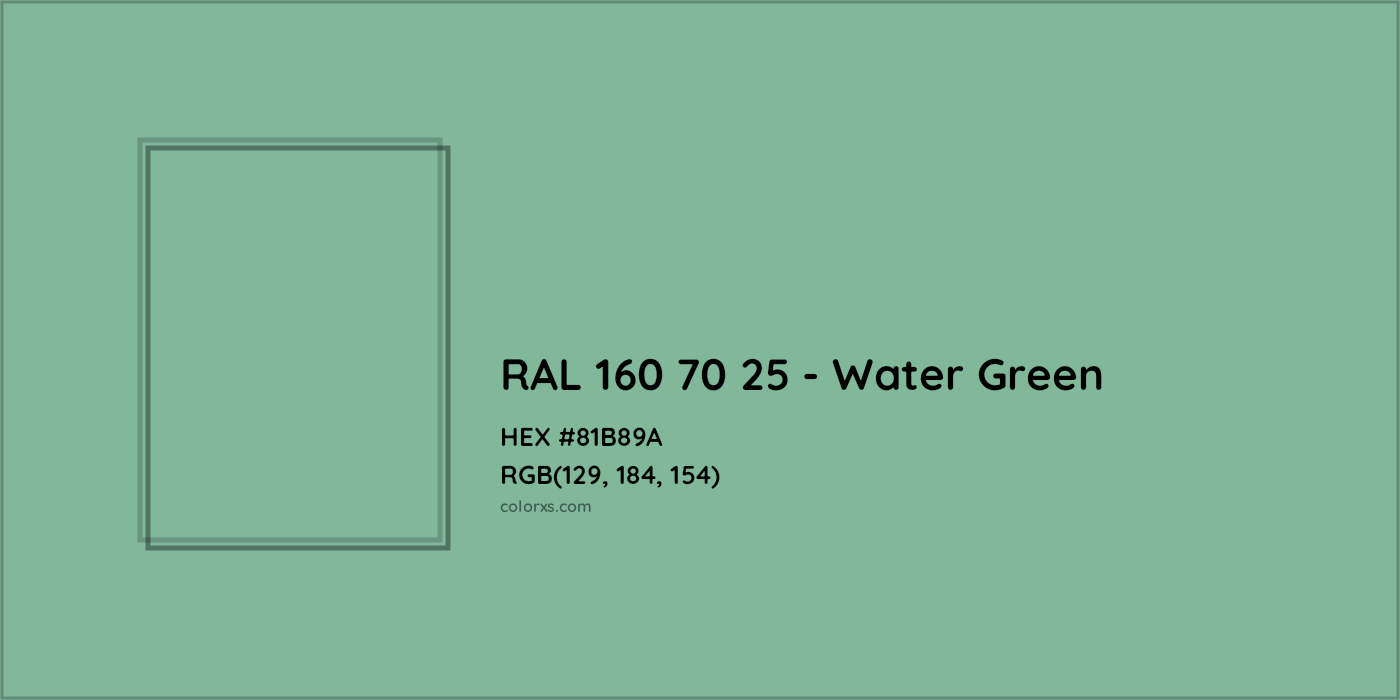 HEX #81B89A RAL 160 70 25 - Water Green CMS RAL Design - Color Code