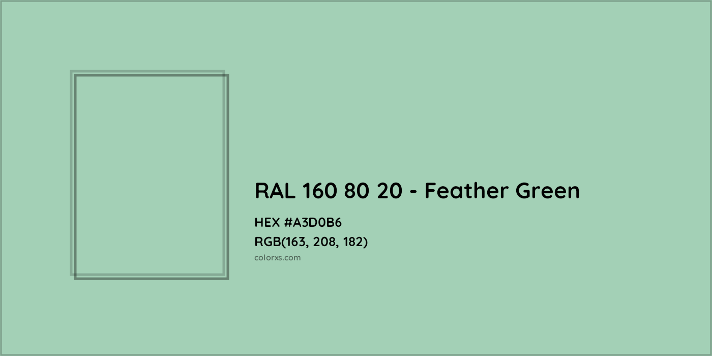 HEX #A3D0B6 RAL 160 80 20 - Feather Green CMS RAL Design - Color Code