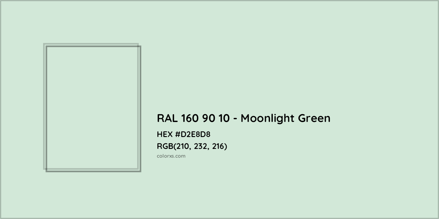 HEX #D2E8D8 RAL 160 90 10 - Moonlight Green CMS RAL Design - Color Code