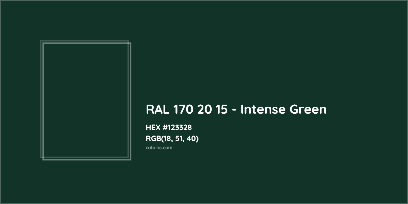 HEX #123328 RAL 170 20 15 - Intense Green CMS RAL Design - Color Code