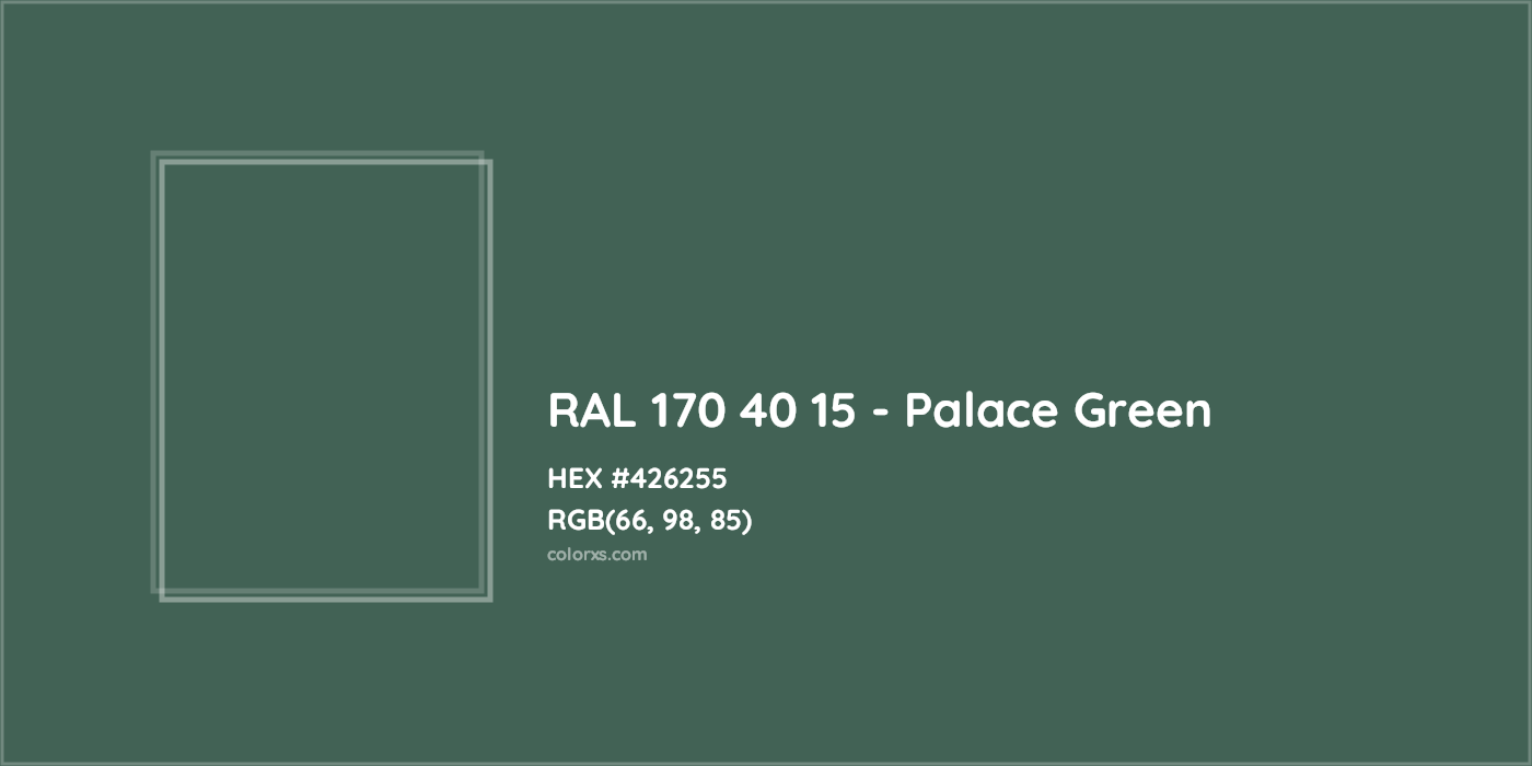 HEX #426255 RAL 170 40 15 - Palace Green CMS RAL Design - Color Code