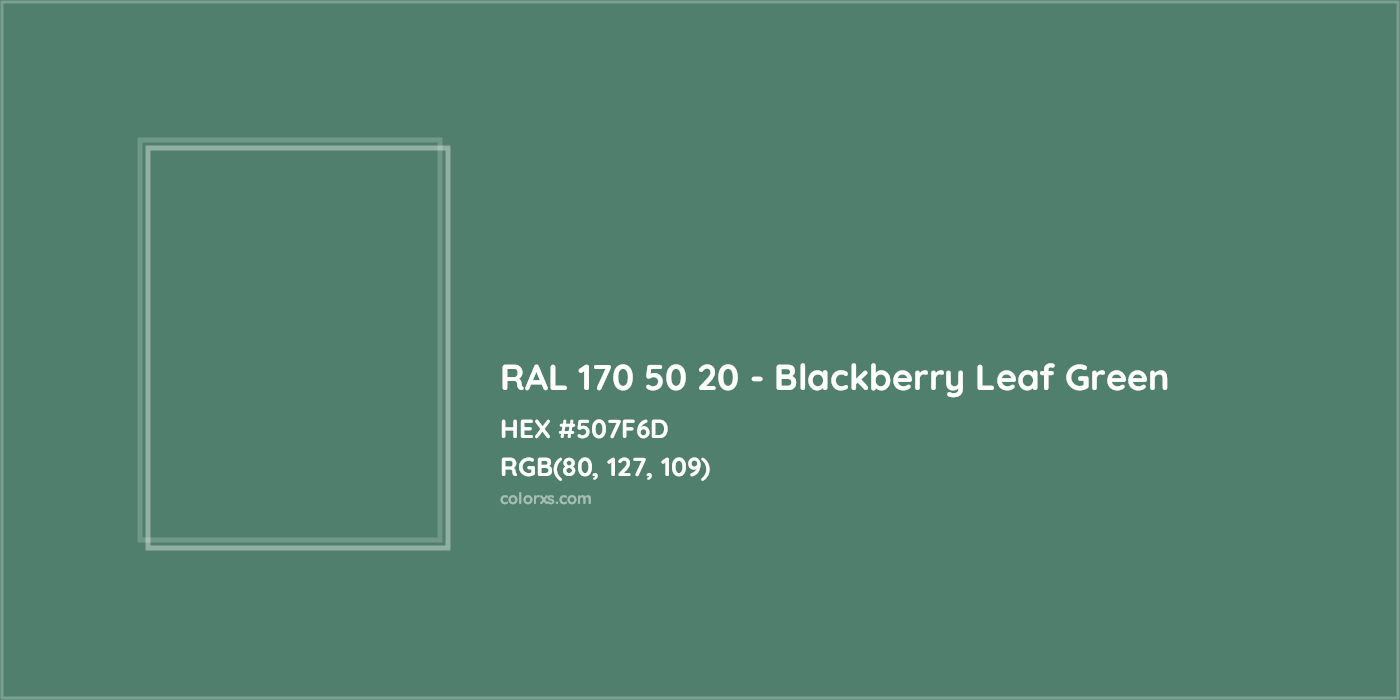 HEX #507F6D RAL 170 50 20 - Blackberry Leaf Green CMS RAL Design - Color Code