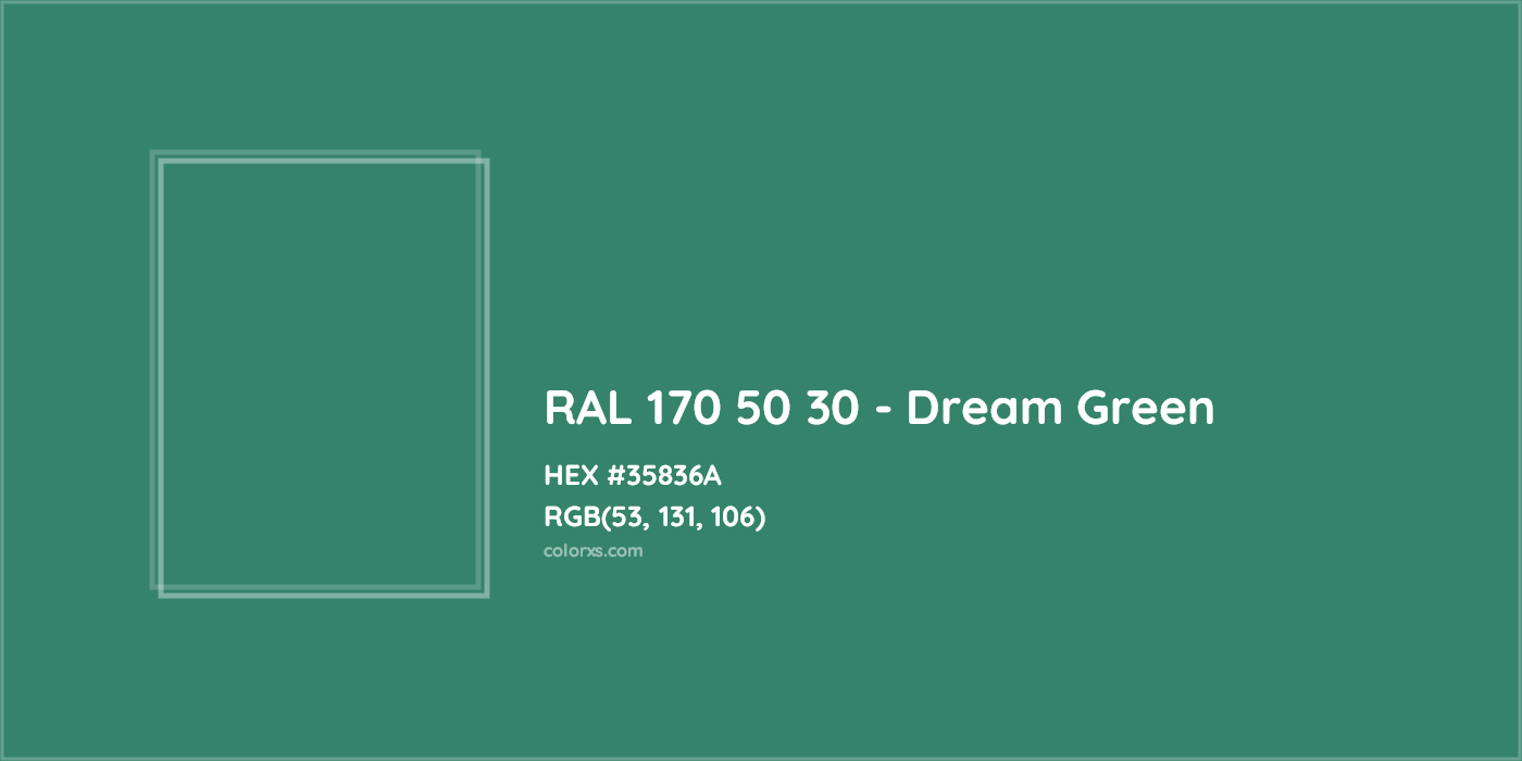HEX #35836A RAL 170 50 30 - Dream Green CMS RAL Design - Color Code