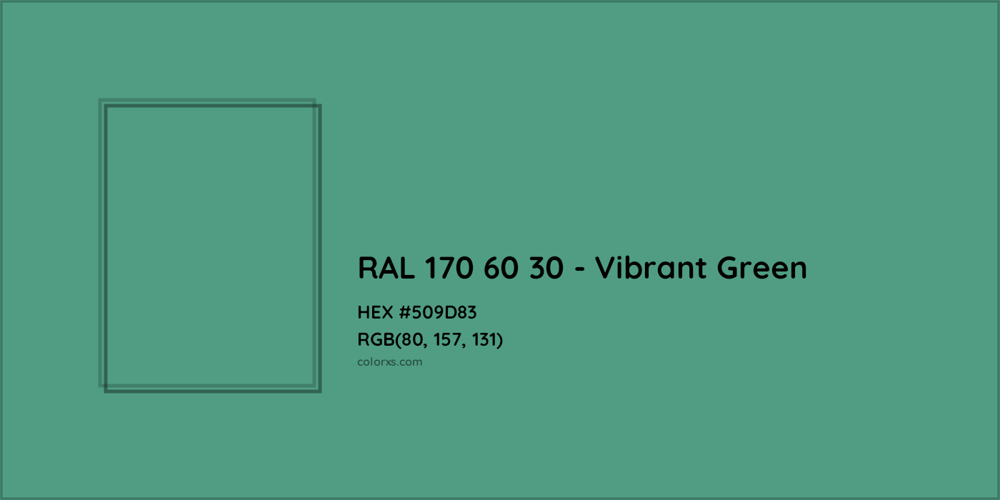 HEX #509D83 RAL 170 60 30 - Vibrant Green CMS RAL Design - Color Code