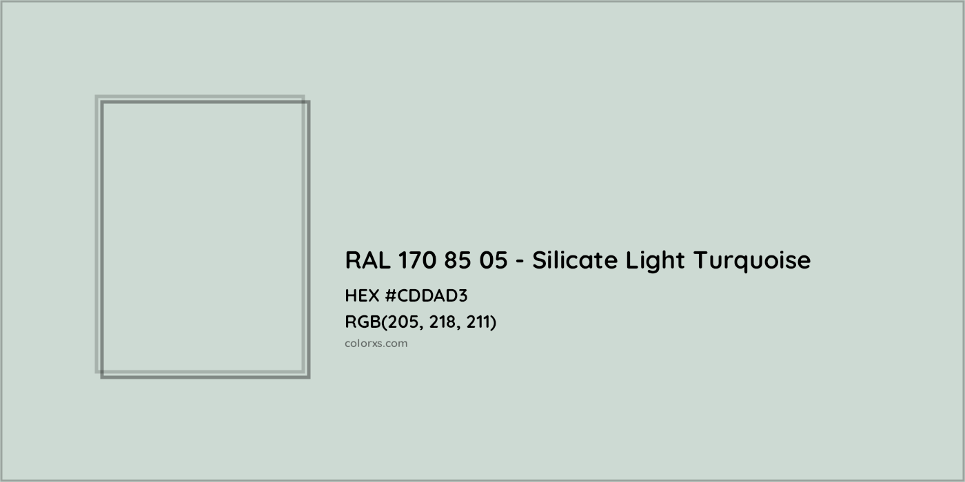 HEX #CDDAD3 RAL 170 85 05 - Silicate Light Turquoise CMS RAL Design - Color Code