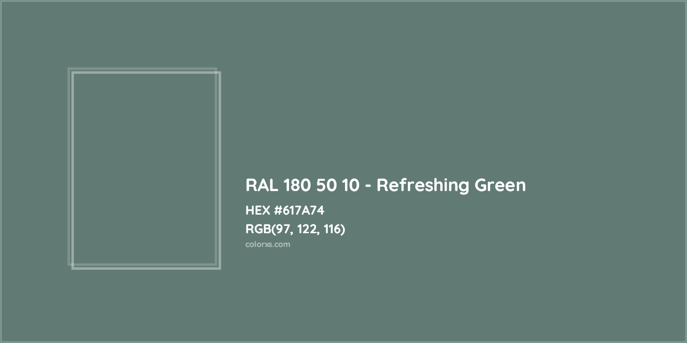 HEX #617A74 RAL 180 50 10 - Refreshing Green CMS RAL Design - Color Code