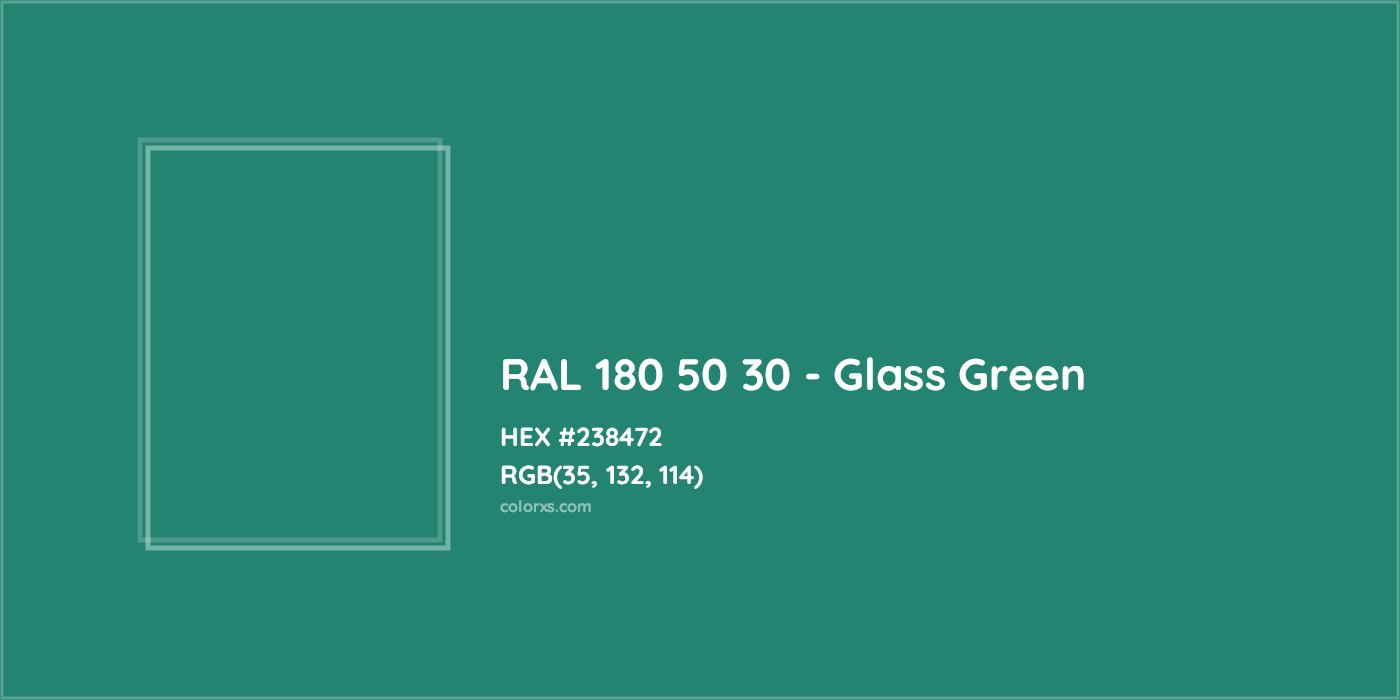 HEX #238472 RAL 180 50 30 - Glass Green CMS RAL Design - Color Code