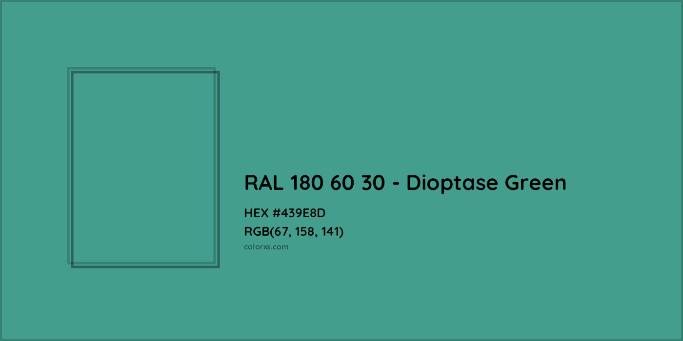 HEX #439E8D RAL 180 60 30 - Dioptase Green CMS RAL Design - Color Code