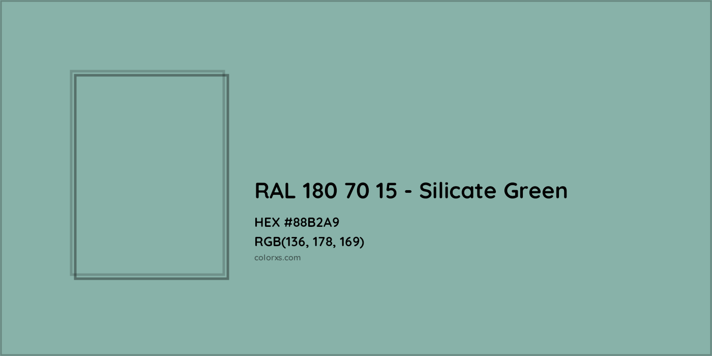 HEX #88B2A9 RAL 180 70 15 - Silicate Green CMS RAL Design - Color Code