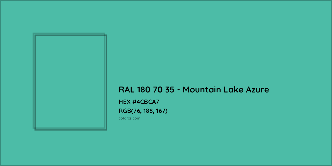 HEX #4CBCA7 RAL 180 70 35 - Mountain Lake Azure CMS RAL Design - Color Code